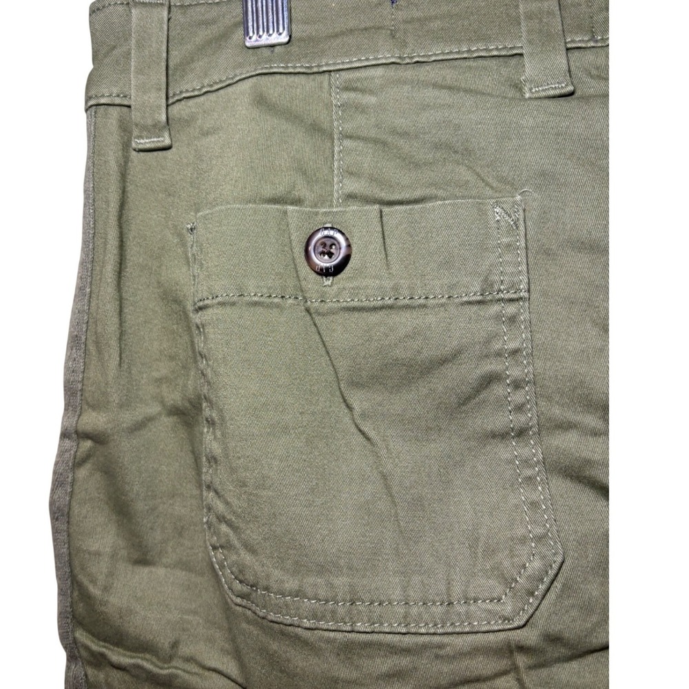 Gap Relaxed Girlfriend Chino Pants Womens 6 Olive Green Cuffed Mid Rise New - Picture 3 of 10